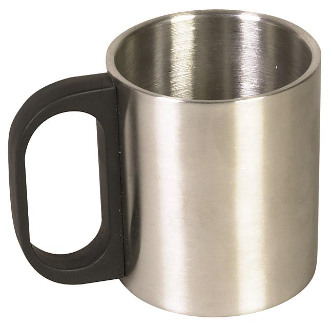 Mug inox chrome metal Double paroi voyage café tasse à thé 30 cl Veg