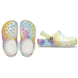 SANDALES CLASSIC TIEDYE GRAPHIC CLOG T WHITE