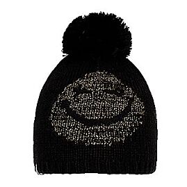 BONNET POMPON SMILEY LUREX PON JR BLACK